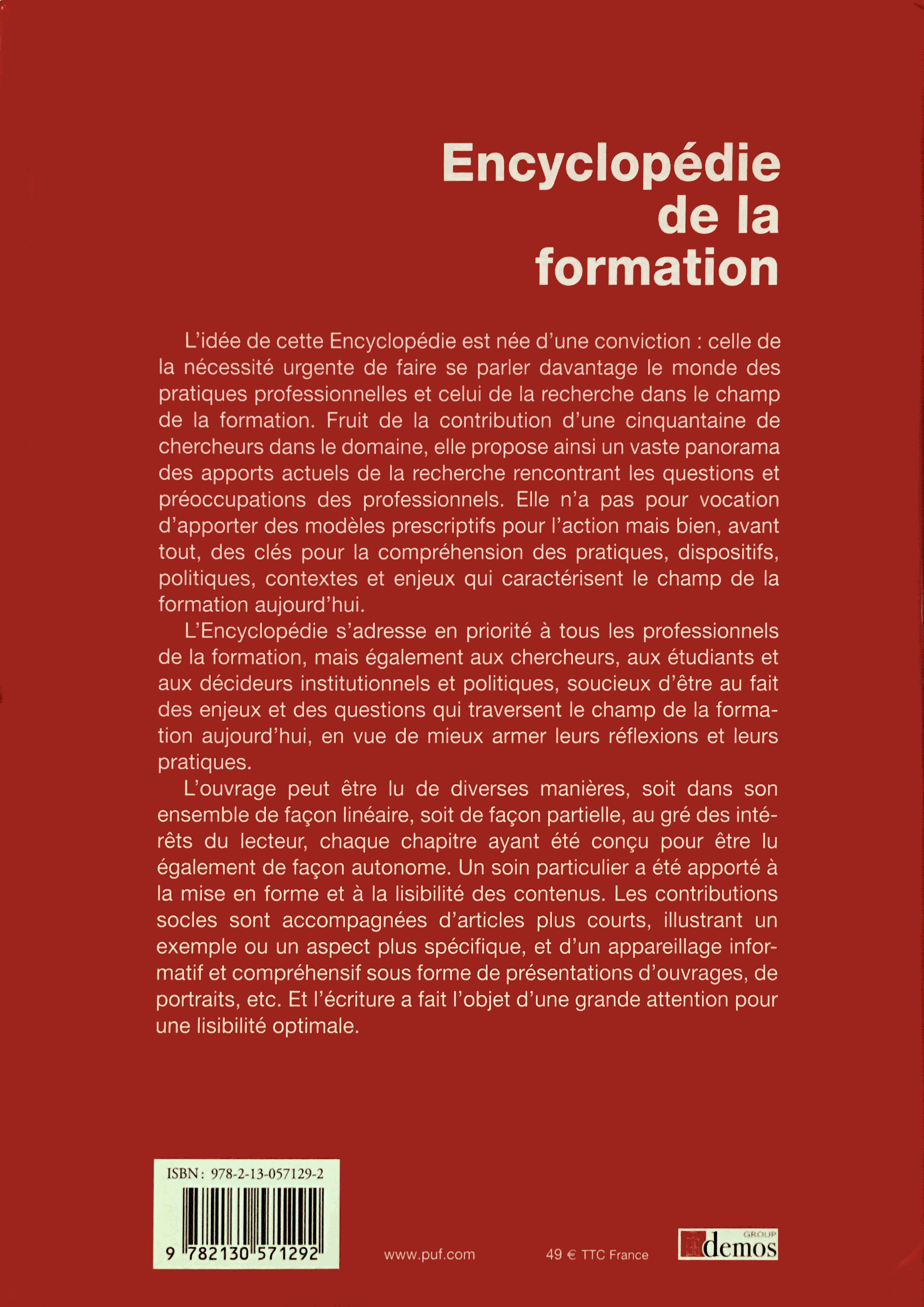 Encyclopédie de la formation 4ème de couverture