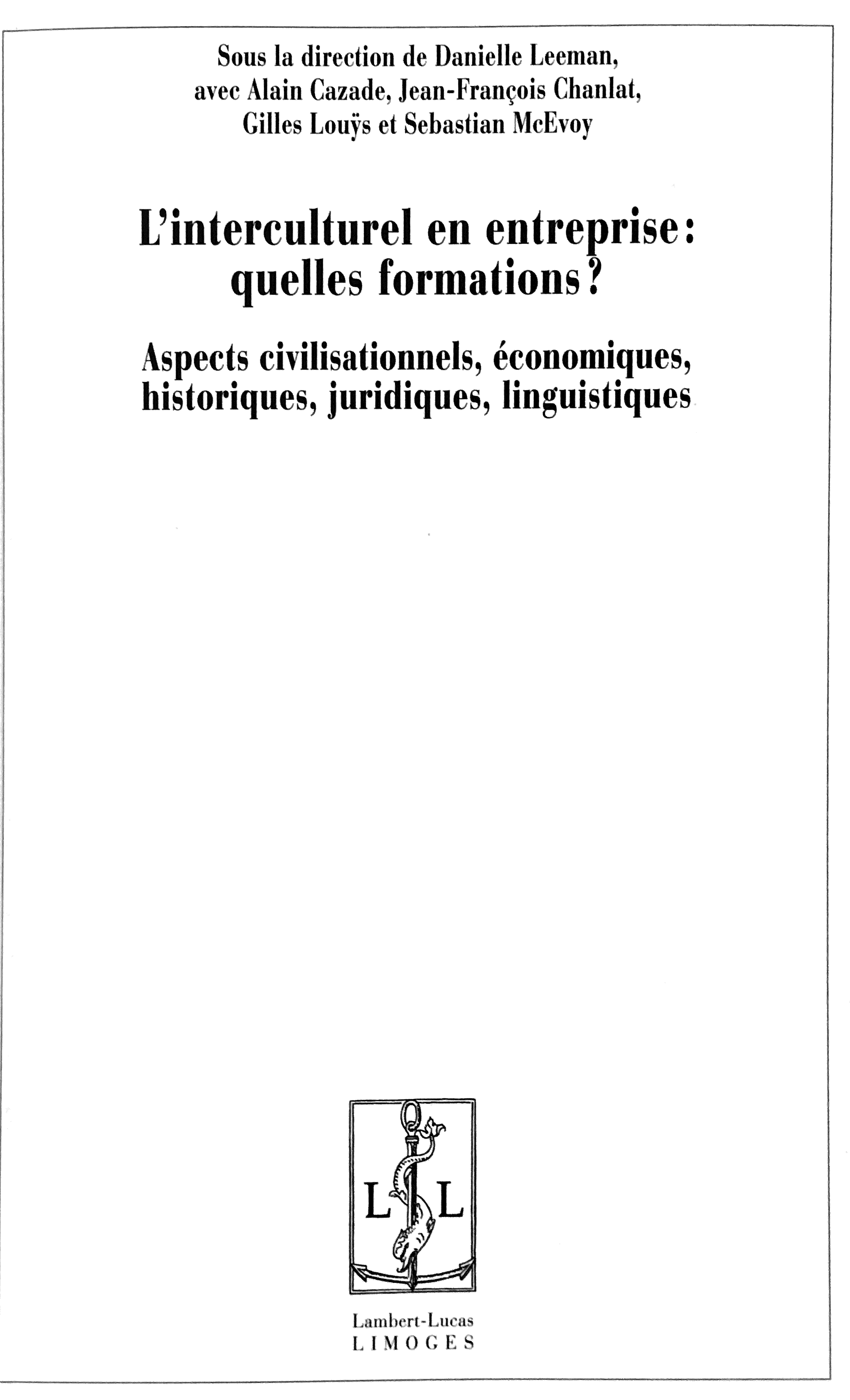 L’interculturel en entreprise 1ère de couverture